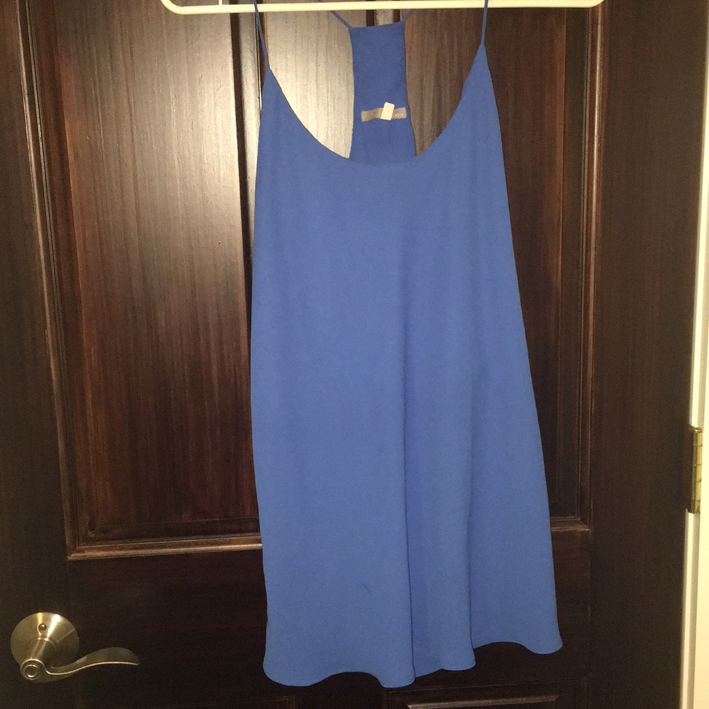 Blue  spaghetti strap tank blouse